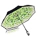 Inverted Umbrella Double Layer Wind Proof,UV Proof Reverse Folding Travel Umbrella with C Shape Handle and Carrying Bag