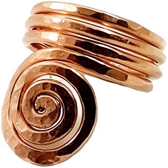 Elaments Design Solid Copper Ring the Sun Design Hand Hammered Thumb Ring Size 9