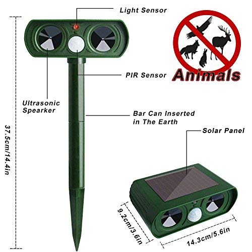 Ultrasonic Animal Repeller JIA LE Solar Powered Pest Repeller
