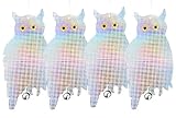 Patio Eden 4 Pack Bird Deterrent Scare Owls - Effective Hanging Bird Control Repellent