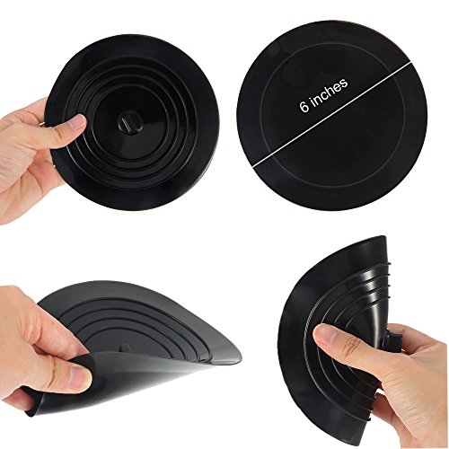 V-TOP Tub Stopper 2 Pack, 6 inches Large Silicone Drain Plug Sink Hair Stopper Flat Suction Cover for Kitchen Bathroom and Laundry