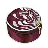 Travel Jewelry Case - Embroidered Chrysanthemum (Raspberry)