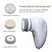 SKINFUN USB Rechargeable Skin Care Electric Massager Face Exfoliator Scrubber Travel Kit Easy Portable Facial Brush,3 Brush Head Scrubber