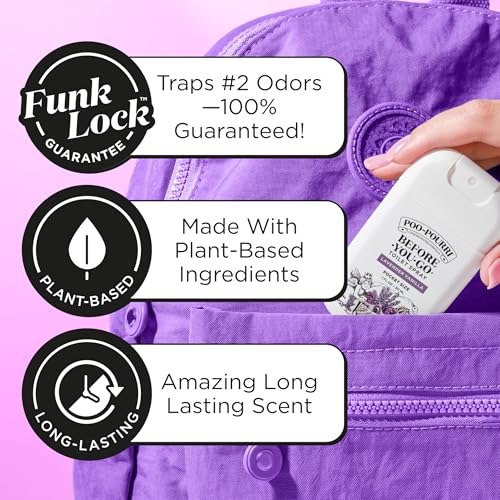 POO-POURRI BEFORE-YOU-GO POCKET TOILET SPRAY, TRAVEL ESSENTIALS, LAVENDER VANILLA, 1 FL OZ, UP TO 50 USES, ON-THE-GO BATHROOM ODOR DEODORIZER WITH ESSENTIAL OILS, TSA APPROVED SIZE