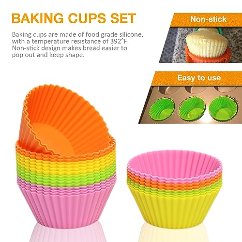 Pharamat 2.75 Inch Silicone Cupcake Liners 24 Pack, Reusable Mini