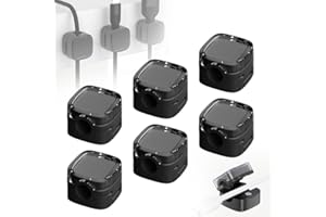 6 Pack Magnetic Cable Clips, Strong Cord Holder Organizer, Easy Secure Adhesive Cable Management for USB Charging, Magnetic C