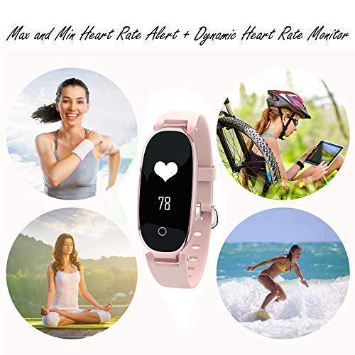 Kingkok Elegant Waterproof Fitness Tracker for Women Smart Bluetooth Pedometer Watch Band Multi-Mode Wireless Activity Tracker Bracelet [Rosegold] - Thumbnail 5