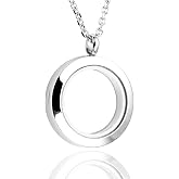 Jovivi 25mm/30mm Living Floating Memory Glass Locket Necklace - Stainless Steel Secure Buckle Closure