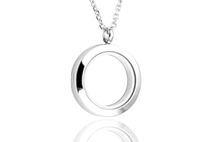 Jovivi 25mm/30mm Living Floating Memory Glass Locket Necklace - Stainless Steel Secure Buckle Closure