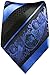 Blue and Black Silk Tie and Pocket Square Paul Malone Red Line