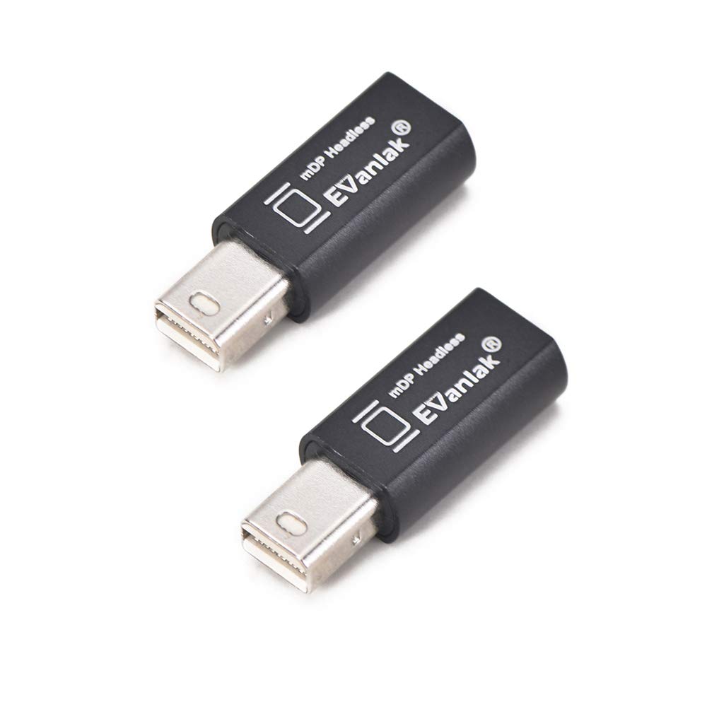 EVanlak Mini DP Dummy disport Premium Aluminum Display Emulator take Advantage of a high end Graphics Card remotely fit Headless 1080@60Hz- 3840x2160@17hz-2pack…