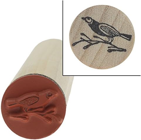 Rubber Stamps, Mini Song Bird 1/2 Inch, 1 Wood Peg Mounted Stamp