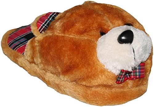 Women's Animal Head Plush Slipper, Indoor Home House Slippers, Shoes (S, Bear)