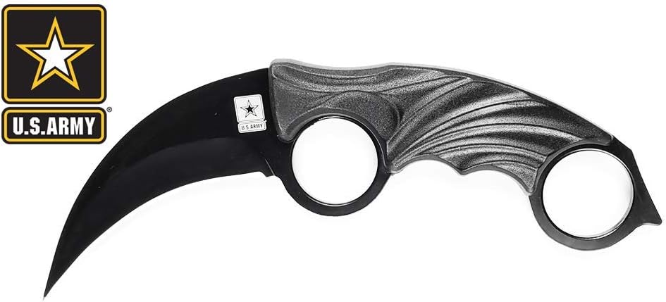 Otakumod U.S Army Licensed Tactical Fixed Blade Dagger, Survival Knife. For Camping, Collection, Gift And Survival Tools (Black-3409)