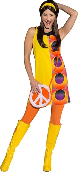 Karneval-Klamotten Disco Kostüm für Damen 70er Disco Kleid 70er Jahre Party Kleid Retro Damen-kostüm Größe 40