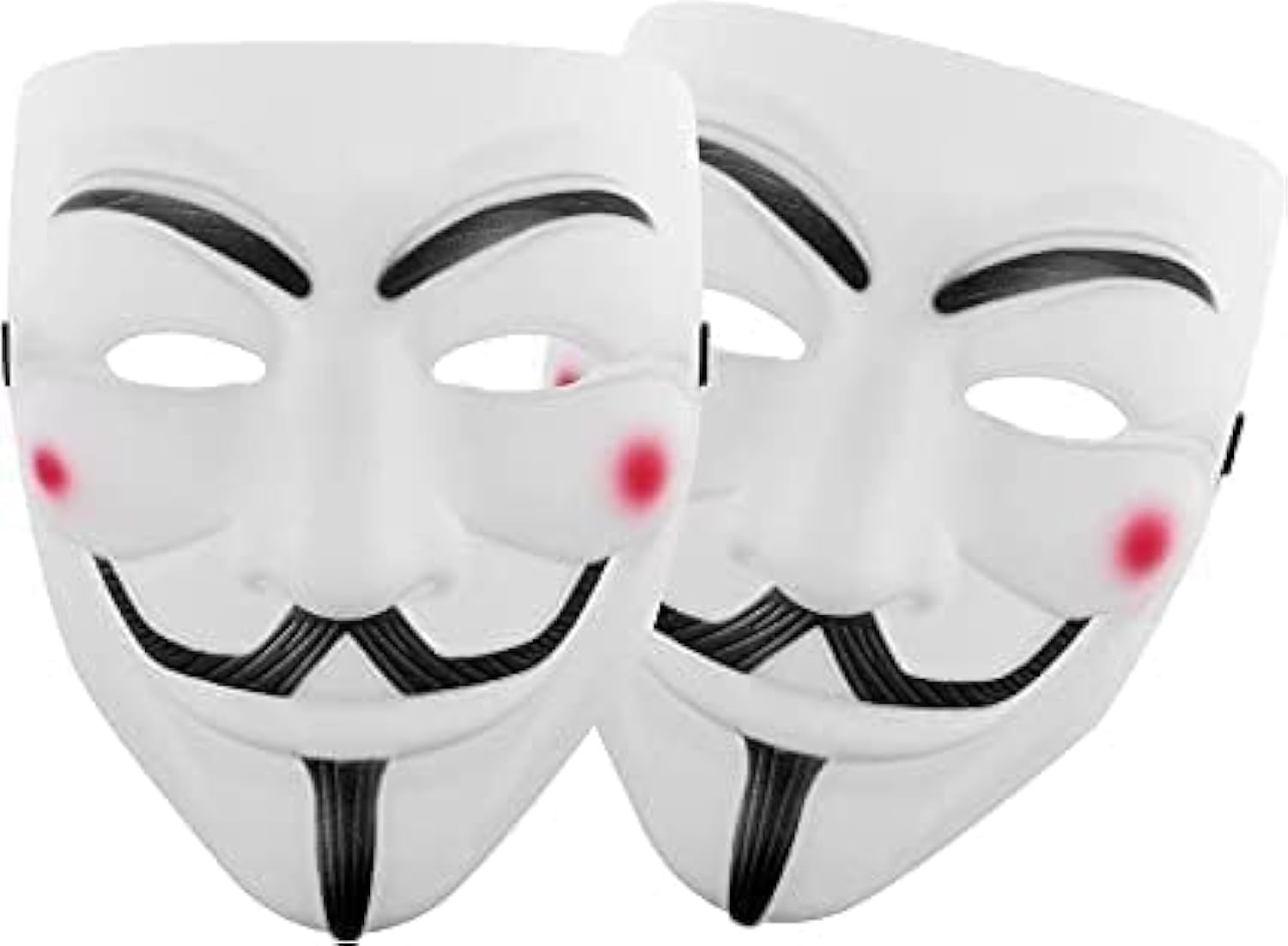Dreamzfit® Pack of 2 V for Vendetta Masks | Authentic Guy Fawkes Costume Mask for Halloween, Cosplay & Fancy Dress | Breathable Adult Mask for Protest, Purge & Comic-Con Parties