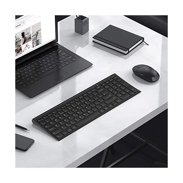 Jelly-Comb-Wireless-Keyboard-and-Mouse-Combo-24G-Wireless-Rechargeable-Keyboard-Qwerty-UK-Layout-and-Mice-with-USB-Receiver-for-PC-Laptop-Computer-Black Jelly Comb Wireless Keyboard and Mouse Combo, 2.4G Wireless Rechargeable Keyboard Qwerty UK Layout and Mice with USB…