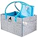 Baby Diaper Caddy Organizer - Bonus Waterproof Changing Pad - Nursery D&eacute;cor Sturdy Storage Bin - Boy Girl Unisex Grey Color - Must Haves for Newborn Shower Gift - Stylish & Trendy for Active Parents primary