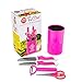 TruChef 5-Piece Kids Knife Set for Real Cooking | Stainless Steel Chef, Paring & Serrated Knives with Peeler & Holder | Safe Junior Chef Cooking Set for Kids (5 pcs, Pink)