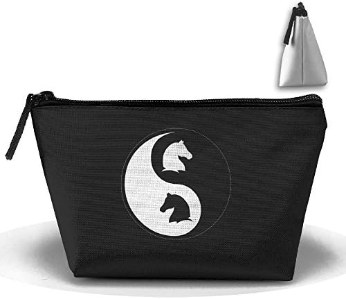 FLJM Unisex Roman Chess Yin Yang Multifunction Portable Pouch Trapezoidal Storage Travel Bag Cosmetic Bags Coin Purse