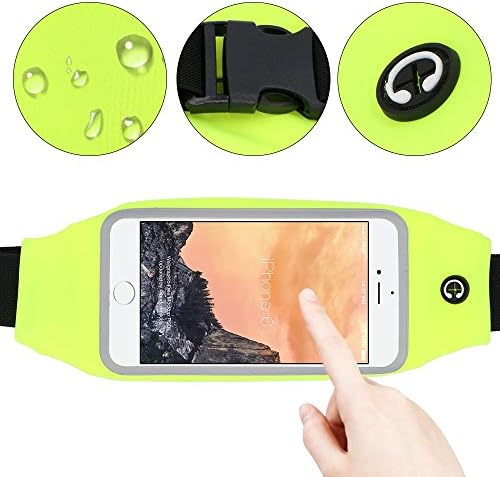 Running Waist Belt Pouch Case fit iPhone 4S,iPhone 5S,iPhone 6S,iPhone 6S Plus,Touch 5,Touch 4,Touch 6,Nacycase Pockets Runners Waist Belt Bag,green