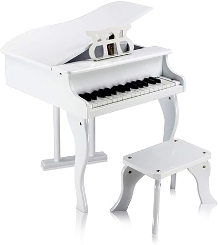 Xyanzi Bebe Jouets Piano En Bois Pour Enfants Clavier De Piano Jouet A 30 Touches Avec Tabouret Pianos Et Claviers Pour Enfants Trois Couleurs Couleur Blanc Amazon Fr Cuisine Maison