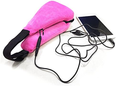 LangKou Wired Eye mask Headphone Washable Sleeping Eye Mask EyeShades Headsets Music Eye Mask Color Pink