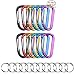 EUOW 0.22 Inch Aluminum Carabiner Clip Hook Keychain Lock, Climbing&Hiking&Camping&Fishing&Traveling D Ring Carabiner, Multi-Function, Heavy Duty, Safety (12 Pack Multicolor) primary