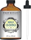 Roman Chamomile Essential Oil with a Glass Dropper - Large 4 fl. oz. - 100% Pure & Natural Undiluted Therapeutic Grade & Best Premium Quality Oil