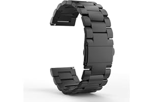 Compatible with Vivomove Trend Bands, Lamshaw Stainless Steel Metal Replacement Strap Bracelet Compatible with Garmin Venu Sq 2/Venu Sq/Venu/Venu 2 Plus/Approach S12/Approach S40/Approach S42/D2 Air/Forerunner 245/Forerunner 55/Forerunner 645/Vivomove Trend/Vivomove Style Smartwatch