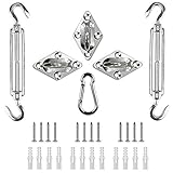 inSmile Shade Sail Hardware Kit for Sun Shade Sail Installation 304 Anti-Rust Stainless Steel 6 Inches 2 Bags Courtyard Driveway Patio Garden (6 Inch 1 Pack)