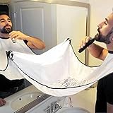 NYKKOLA Beard Catcher Apron Hair Beard Care Shave Apron Men's Facial Trimmer Catcher Hair Bathroom Cape Gown Bib (white)