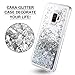 Caka Galaxy S9 Case, Galaxy S9 Glitter Case Liquid Series Luxury Fashion Bling Flowing Liquid Floating Sparkle Glitter Soft TPU Case for Samsung Galaxy S9 (Silver)