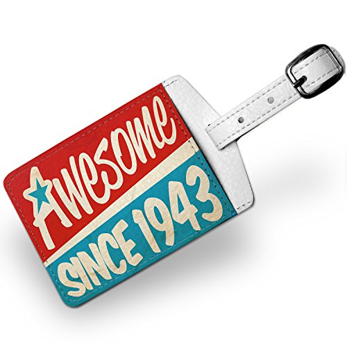 Luggage Tag Awesome since 1943, Birthday/Year, Travel ID Bag Tag - Neonblond