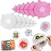 12 stuks stretchy food deksels, herbruikbare siliconen stretch deksel voor levensmiddelen, schalen, containers, glazen…