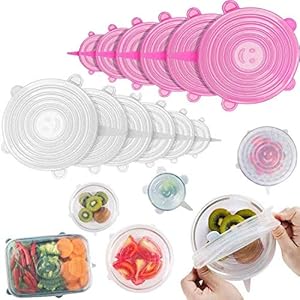 12 stuks stretchy food deksels, herbruikbare siliconen stretch deksel voor levensmiddelen, schalen, containers, glazen…
