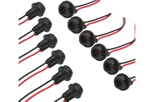 Senzeal 12pcs T10 W5W 194 LED Bulbs 921 Sockets Adapter Rubber + Copper Wire for LED Bulbs Replacement
