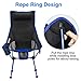 ENKEEO Camping Folding Chair Portable Lightweight Mesh Seat with 330 lbs Capacity, Built-in Pillow, 3 Pockets, Backrest and Carry Bag for Backpacking, Fishing, Hiking, Picnic, Travel and Beach - Blue
