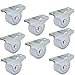 Uxcell a16081600ux0092 Furniture Trolley 1 Inch Diameter Iron Top Plate Silent PVC Fixed Caster Wheel 8pcs (Pack of 8)