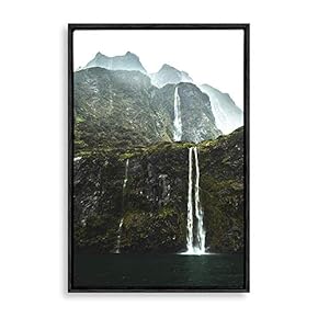 Framed Canvas Wall Art Waterfall Canvas Prints Home Artwork Decoration for Living Room,Bedroom - 16x24 inches
