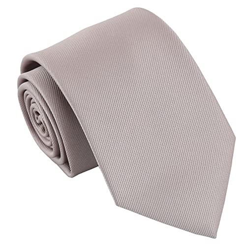 DQT Herren-Krawatte, einfarbig, Twill, für Hochzeit, formelle und geschäftliche Anlässe, 8 cm, Desert Taupe, Modern 8cm Tie