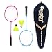 Senston Graphite Mini Badminton Set Junior Badminton Racket Kit Outdoor Sport Game Set,Gifts for Kids - Red and Blue primary