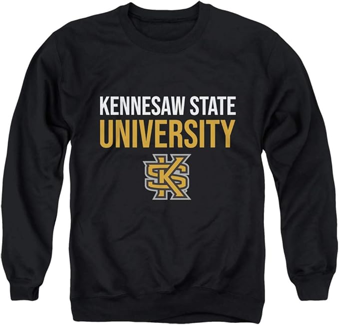 Kennesaw State University Official Stacked Unisex Adult Crewneck Sweatshirt Clothing