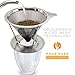 Pour Over Coffee Maker Drip Cone - Personal Stainless Steel Metal Home Brewer With Stand. Eco-friendly, Paperless, Dual Micro Mesh Cones for the Best Brewed Coffees (4 Cup)