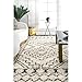 nuLOOM Vasiliki Moroccan Shag Tasseled Area Rug, 6' 7' x 9', Off-white