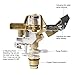 M PLUS Heavy Duty Brass Impact Sprinkler Adjustable Coverage Pattern Spray Distance Spray Flow for Garden Lawn