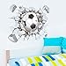 Wowall 3D Soccer Broken Wall Hole Football World Cup Champion Naughty Boy Children's Bedroom Wall Decals