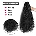 AISI BEAUTY Kinky Straight Ponytail for Women Synthetic Ponytail Hair Extensions with Claw Jaw 22 Inches (Color:Black)