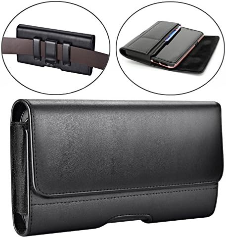 Galaxy S9 Holster Case,Dalmes Leather Galaxy S9 Belt Clip Case with Loops Belt Pouch Holder for Samsung Galaxy S9 /Galaxy S8 with a Thin Case On - Built In Card Slot - Black