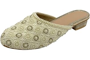 Stop n Style Jutti for Women Wedding Bridal Shoes Back Open Mojari Handmade Ethnic Indian Punjabi Juti